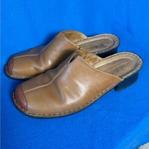 Josef Seibel Mule Flats Tan Leather Women Shoes Size 41